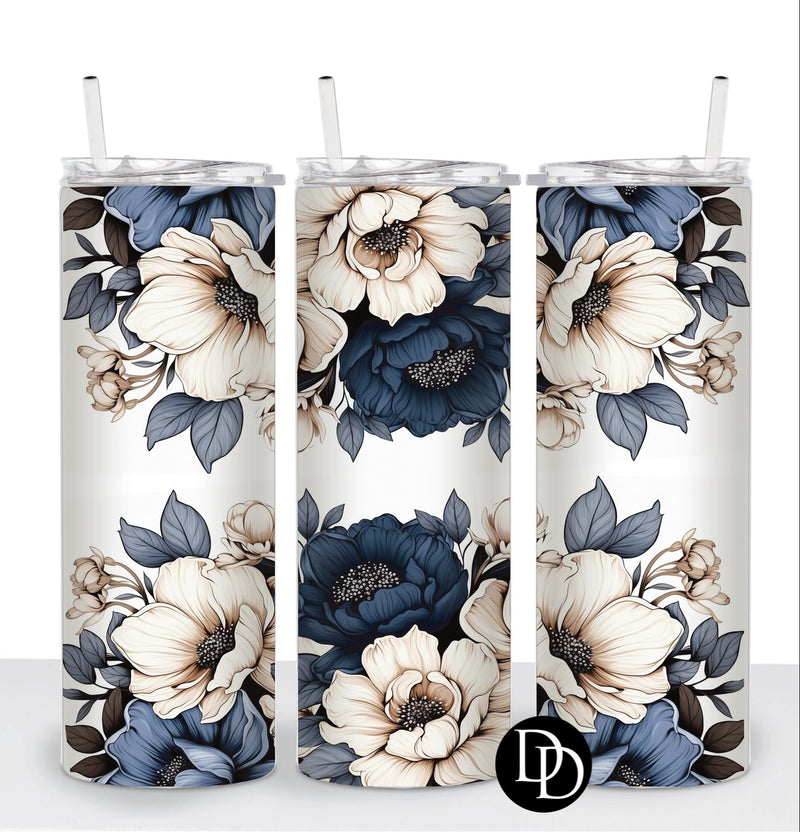 Blue Simple Flowers  *Sublimation Print Transfer*