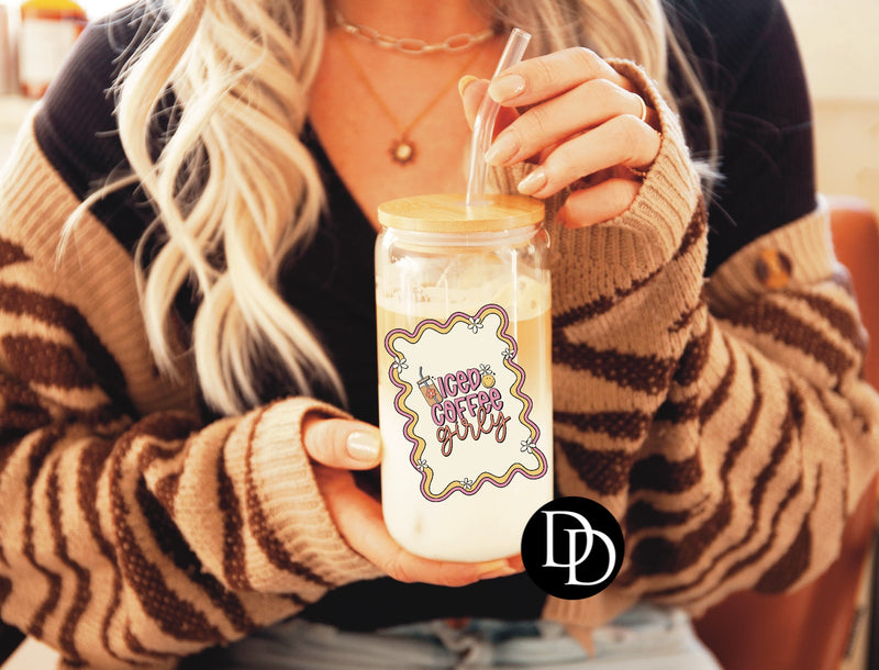 Iced Coffee Girly UV DTF Decal