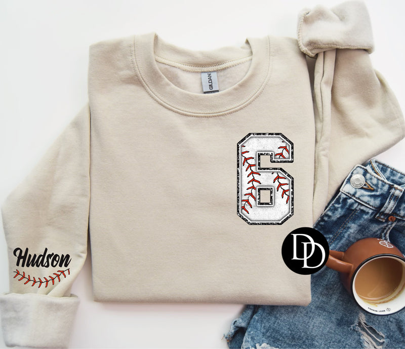 Semi-Custom Baseball Name & Number Pocket *DTF Transfer*