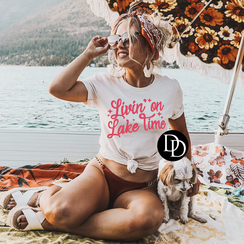 Livin’ On Lake Time Retro (Watermelon  Ink)  *Screen Print Transfer*