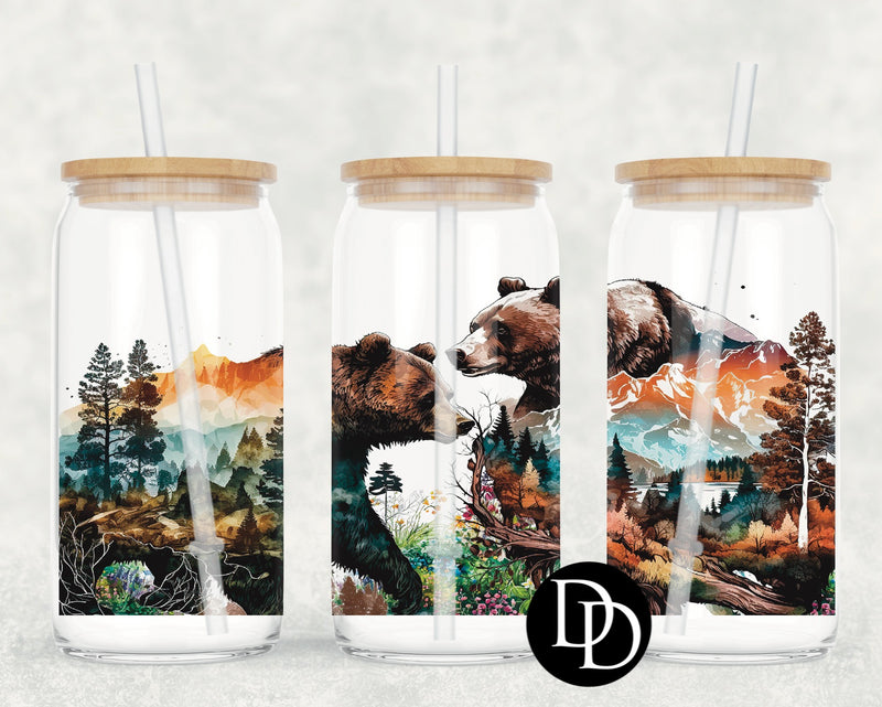 Bears In The Woods UV DTF Cup Wrap