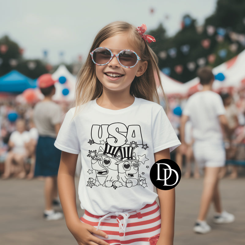 Youth Blue Dog USA (Black Ink) *Screen Print Transfer*