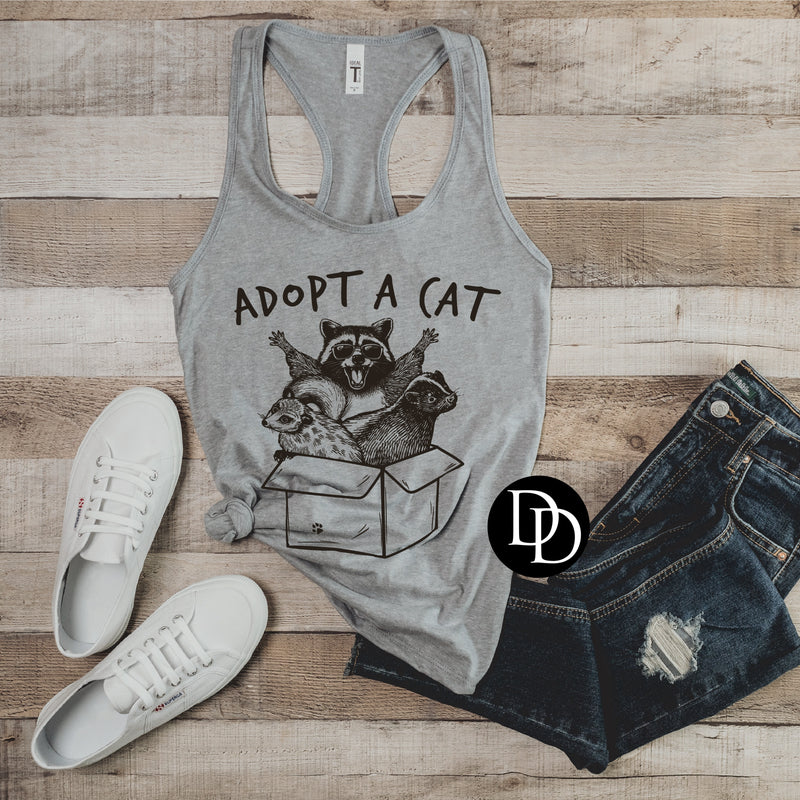 Adopt A Cat (Brown Ink) - NOT RESTOCKING - *Screen Print Transfer*