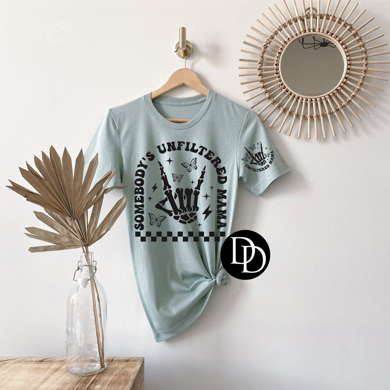 Unfiltered Mama With Pocket Accent (Black Ink) *Screen Print Transfer*