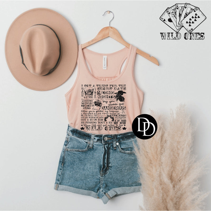 Wild Ones Collage With Pocket Accent (Black Ink) *Screen Print Transfer*