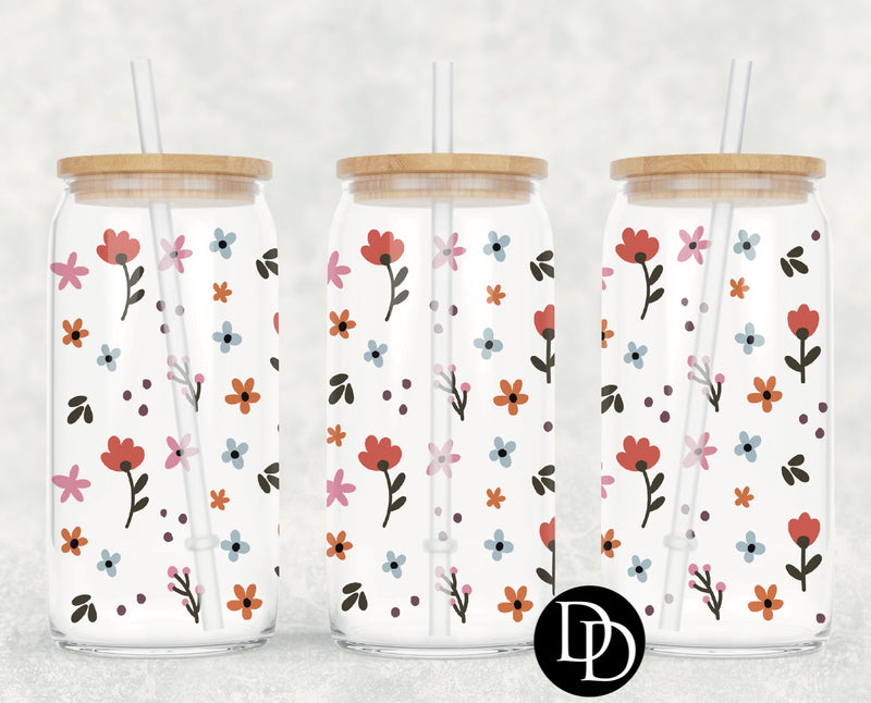 Neutral Flower Field UV DTF Cup Wrap