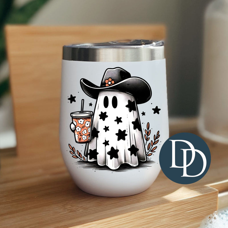 Iced Coffee Cowboy Ghost *UV DTF Decal*