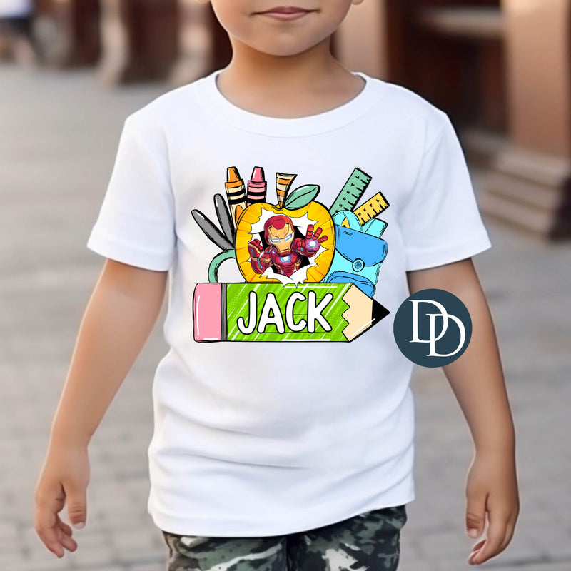 Iron Guy Back To School Name *DTF Transfer*