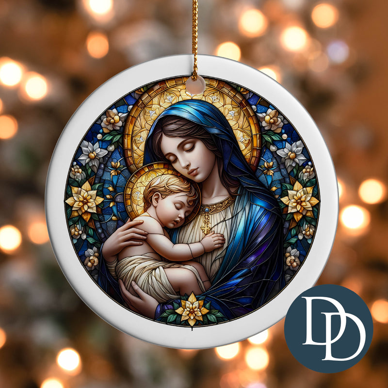 Jesus And Mary Stained Glass *UV DTF Ornament Decal*