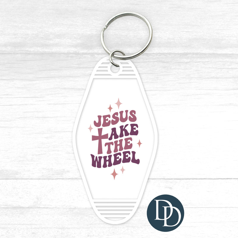 Jesus Take The Wheel Motel Keychain UV DTF Decal