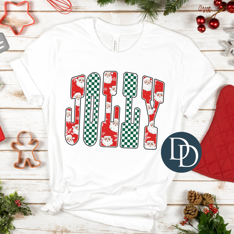 Jolly Checkered Santas *DTF Transfer*