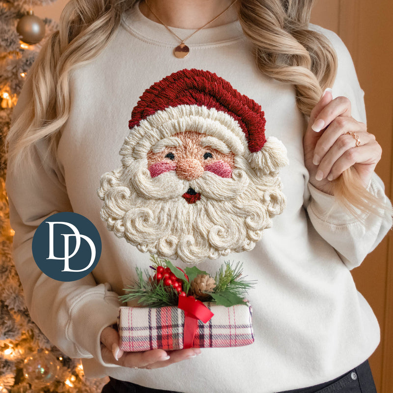 Jolly Santa Face Faux Yarn *DTF Transfer*