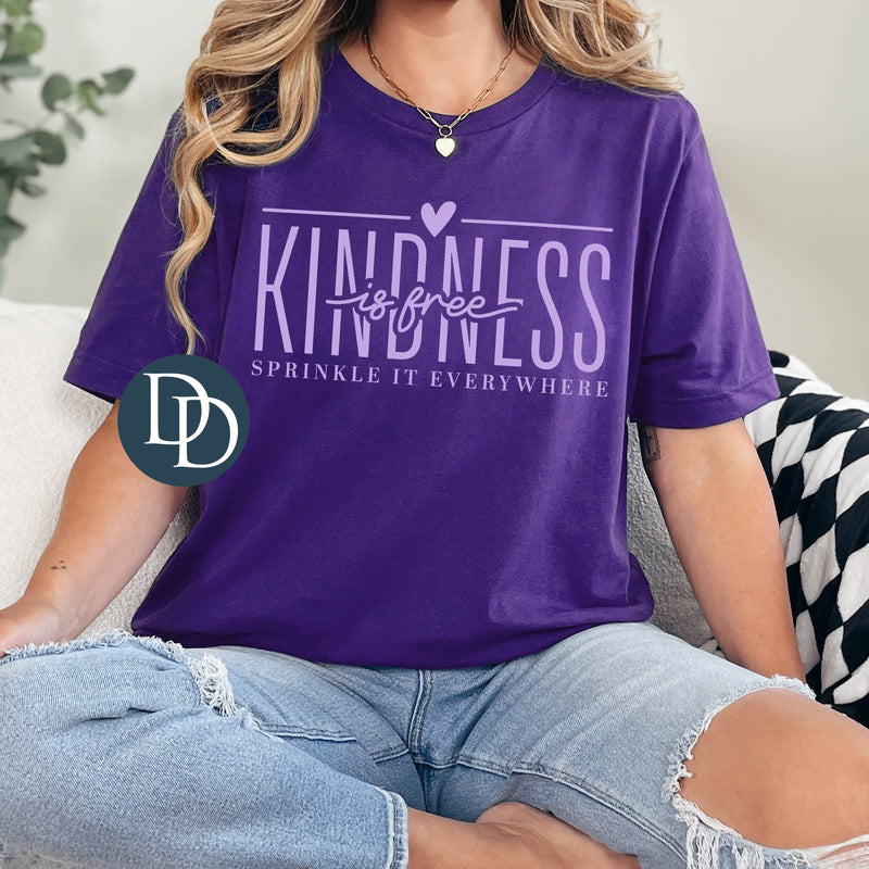 Kindness is Free with Hat Print (Lavender Ink) *Screen Print Transfer*
