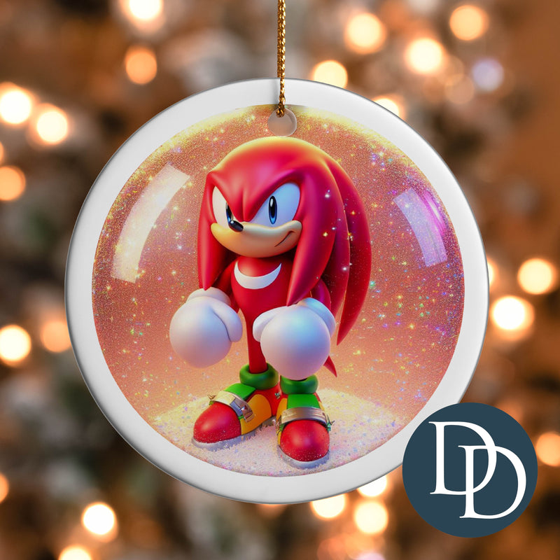 Knuckles Christmas Ball *UV DTF Ornament Decal*