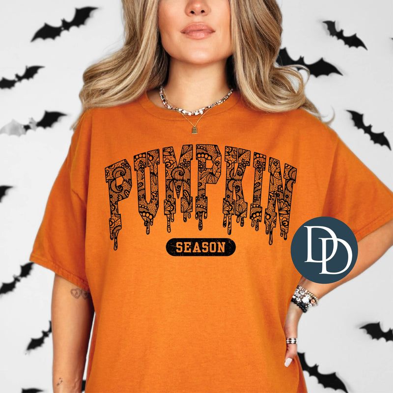 Lace Pumpkin Season Black *DTF Transfer*