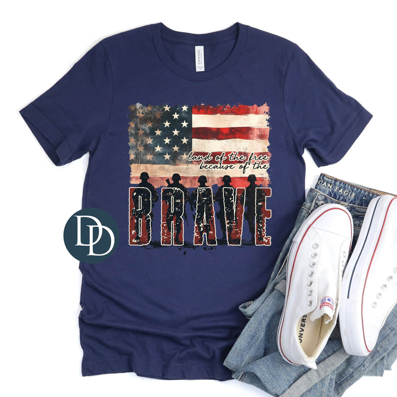 Land of the Free Brave Soldier Silhouette *DTF Transfer*