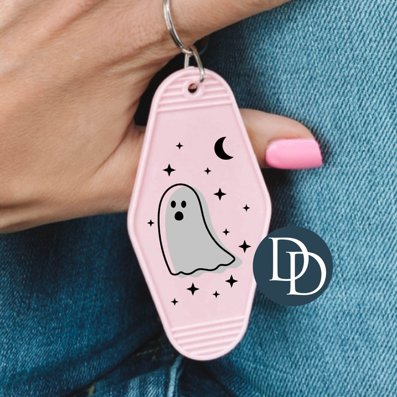 Layered Ghost Moon and Stars *Motel Keychain UV DTF Decal*