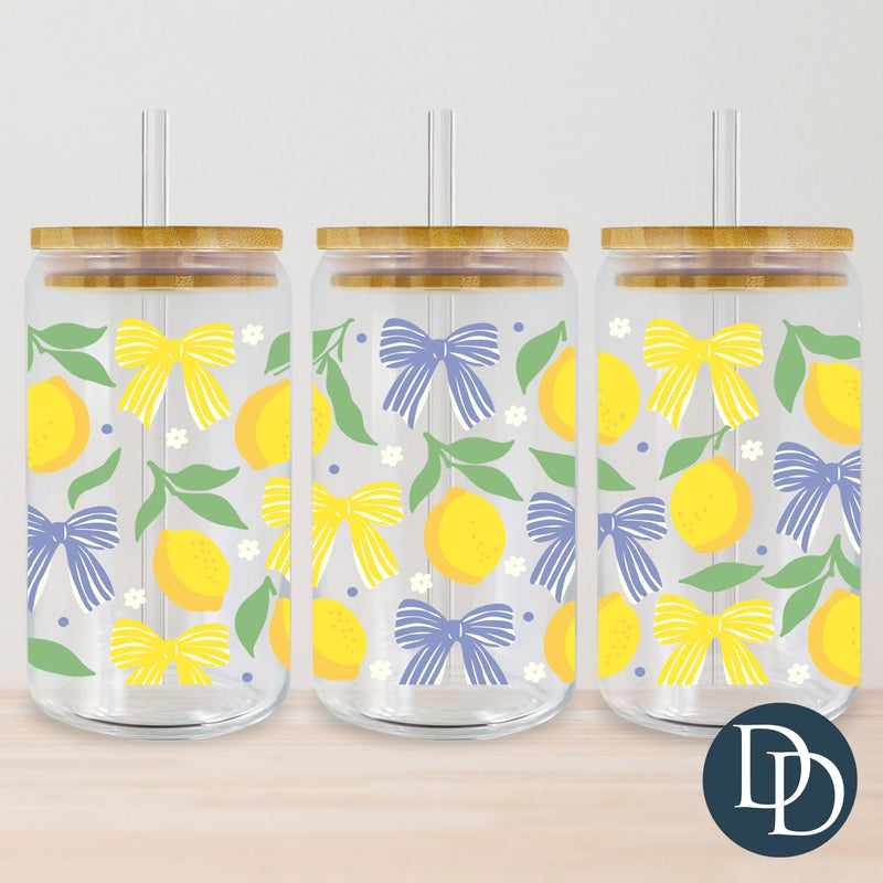 Lemon Yellow Purple Bows *UV DTF Cup Wrap*