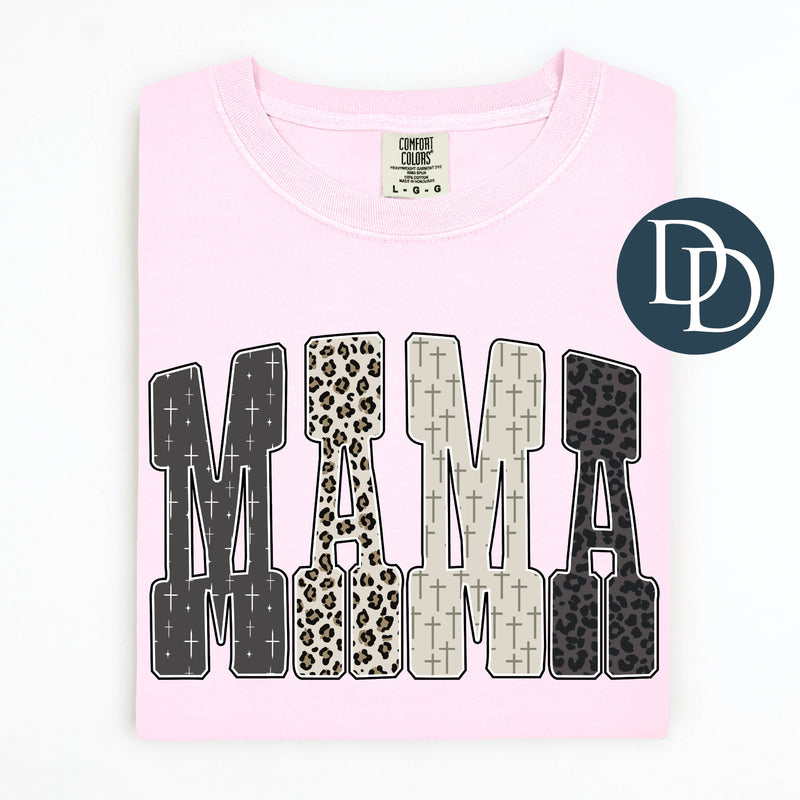 Leopard And Crosses Mama *DTF Transfer*