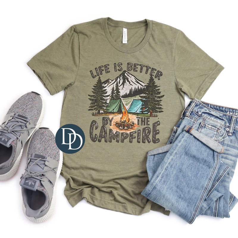 Life is Better by the Campfire Tent Tree Scene *DTF Transfer*