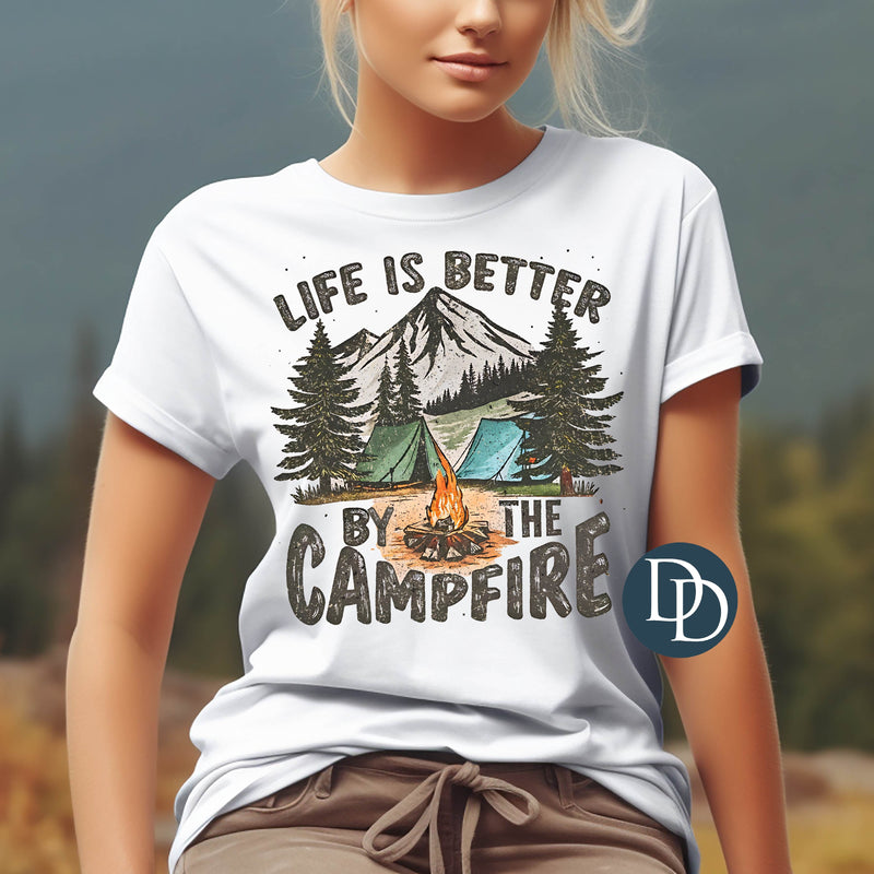 Life is Better by the Campfire Tent Tree Scene *DTF Transfer*