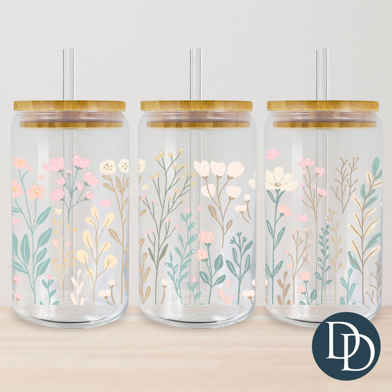 Light Pastel Spring Floral *UV DTF Cup Wrap*
