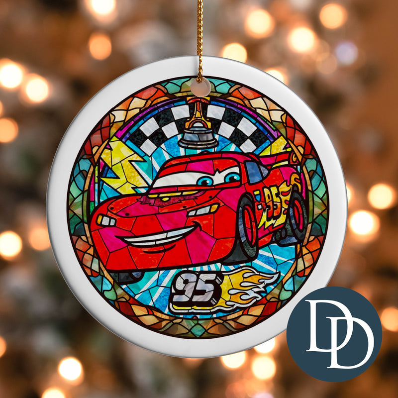 Lightning Car Stained Glass *UV DTF Ornament Decal*