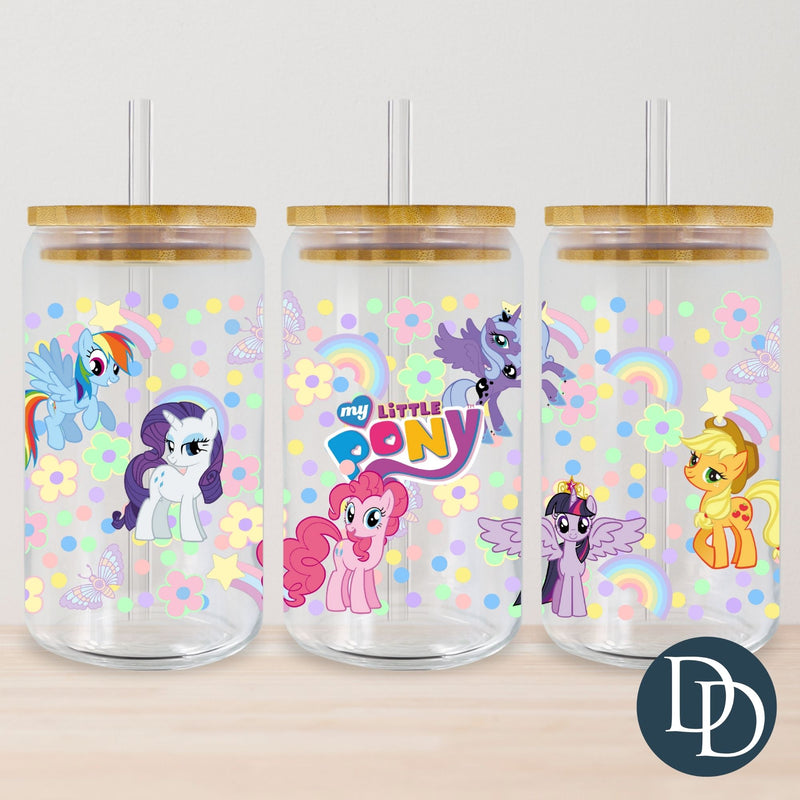 Little Pony Friends and Florals  *UV DTF Cup Wrap*