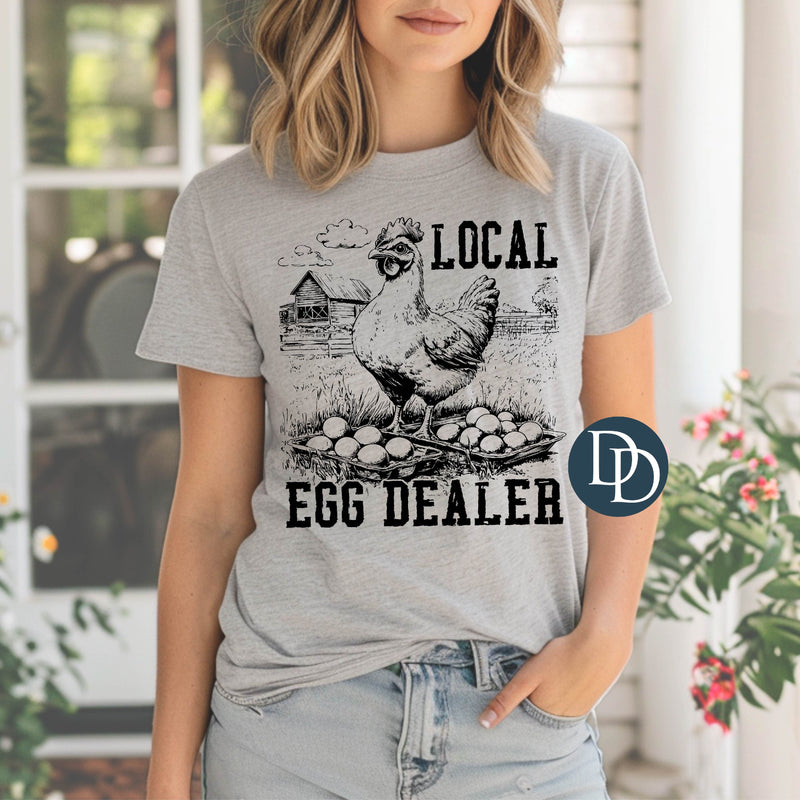 Local Egg Dealer Chicken Farm (Black Ink) *Screen Print Transfer*