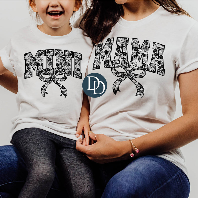 MINI Black Lace Floral *DTF Transfer*