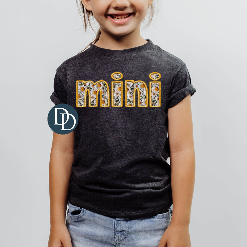 MINI Daisy Yellow Faux Embroidery *DTF Transfer*