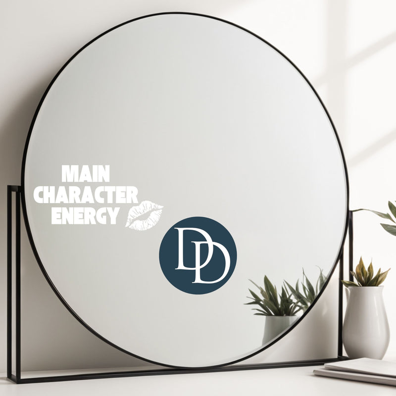 Main Character Energy Lipstick Kisses *Rearview Mirror UV DTF Decal*