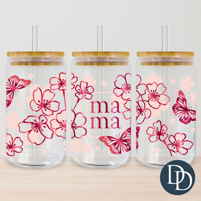 Mama Floral Butterfly Two Tone *UV DTF Cup Wrap*