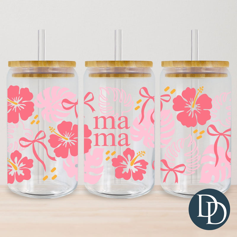 Mama Pink Coral Floral Summer *UV DTF Cup Wrap*