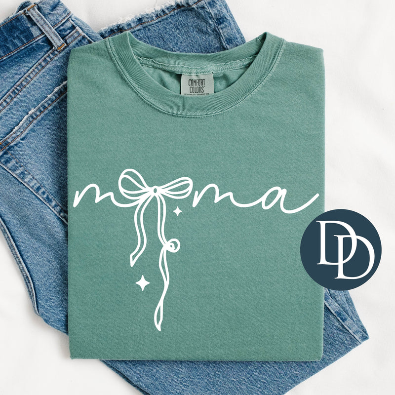Mama Sparkle Bow (White Ink) *Screen Print Transfer*