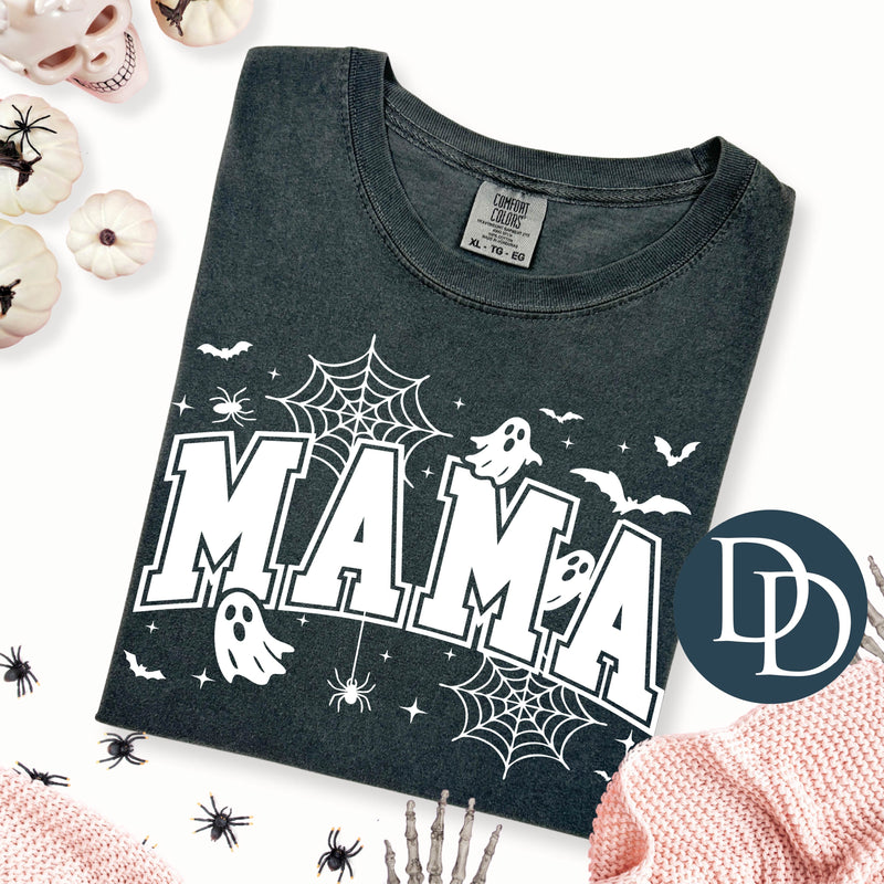 OVERSIZED Mama Spiderwebs And Ghosts (White Ink) *Screen Print Transfer*