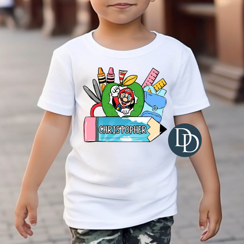 Mario Back To School Name *DTF Transfer*