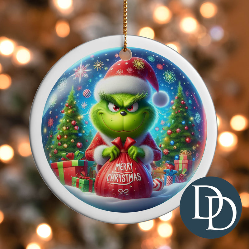 Mean One Merry Christmas *UV DTF Ornament Decal*