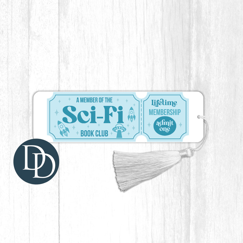 Member of Sci-Fi Book Club Admit One *UV DTF Bookmark Decal*