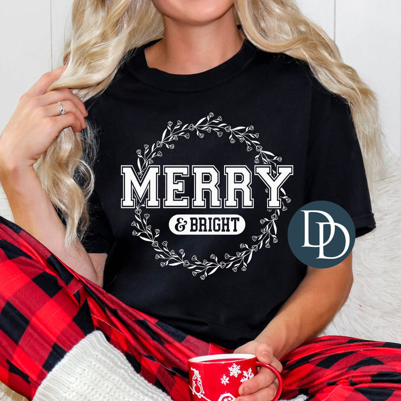 Merry And Bright Wreath *DTF Transfer*