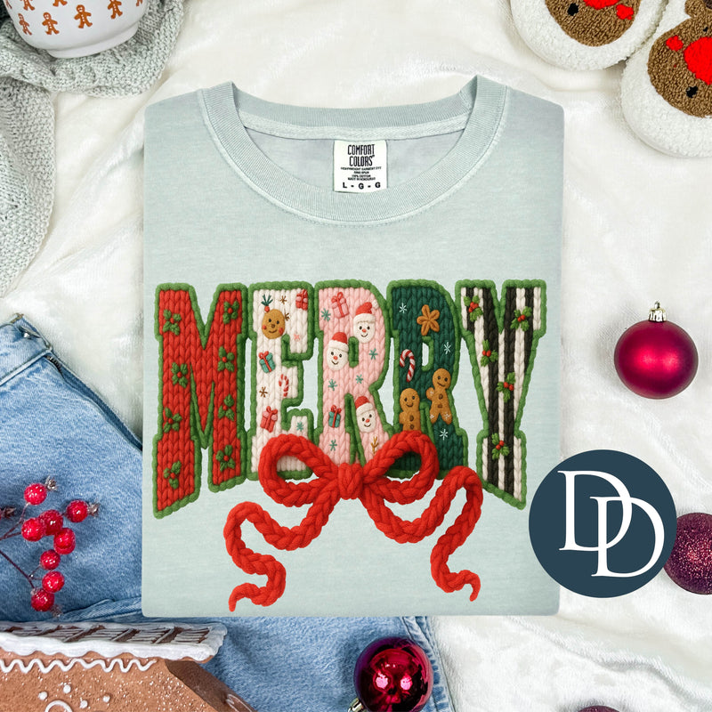 Merry Bow Faux Yarn *DTF Transfer*