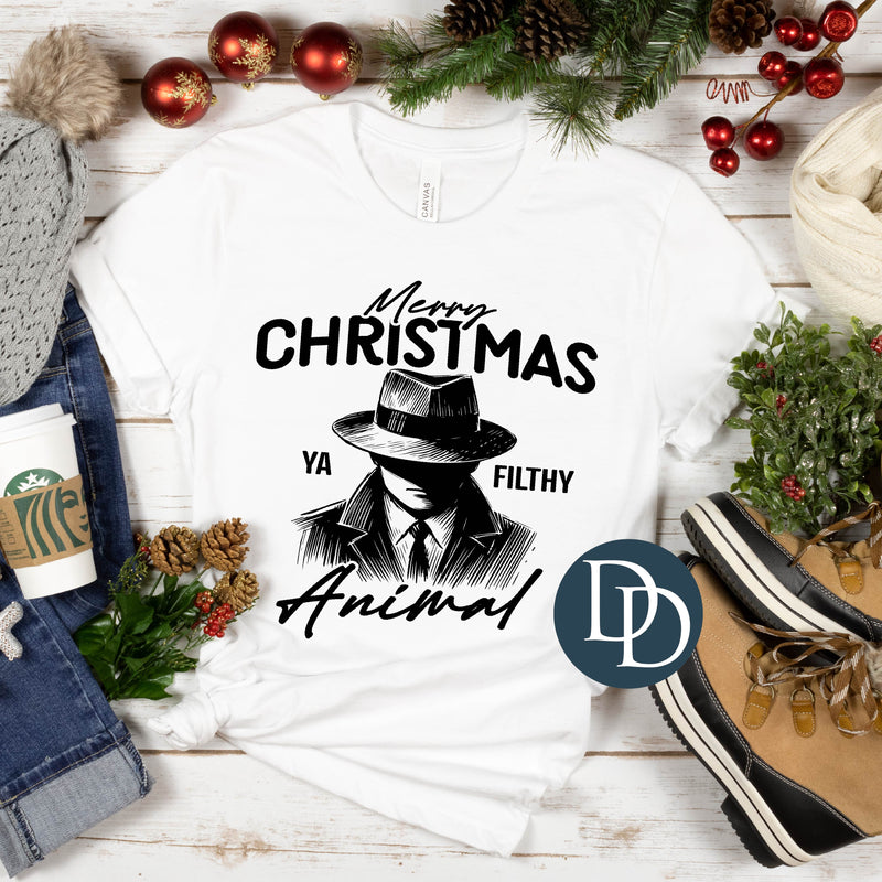Merry Christmas Ya Filthy Animal (Black Ink) *Screen Print Transfer*