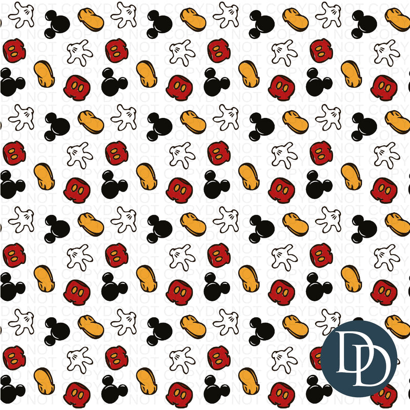 Mick Mouse Elements *UV DTF Seamless Pattern*