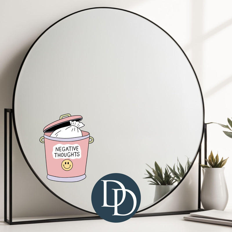 Negative Thoughts Trash Can *UV DTF Decal*