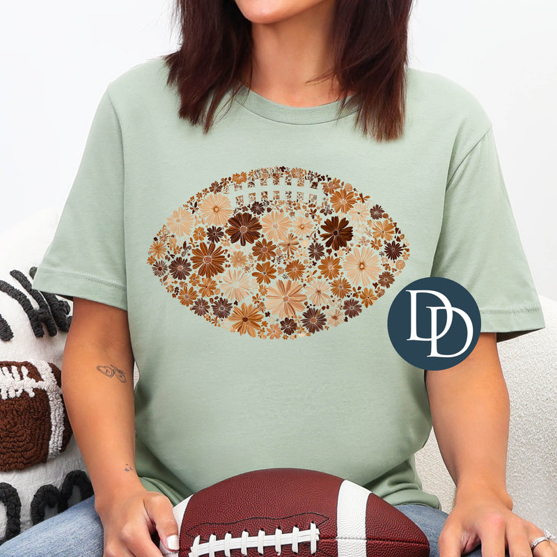 Neutral Floral Football *DTF Transfer*