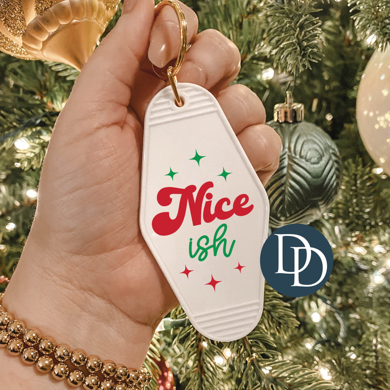 Nice Ish Christmas Sparkles *Motel Keychain UV DTF Decal*