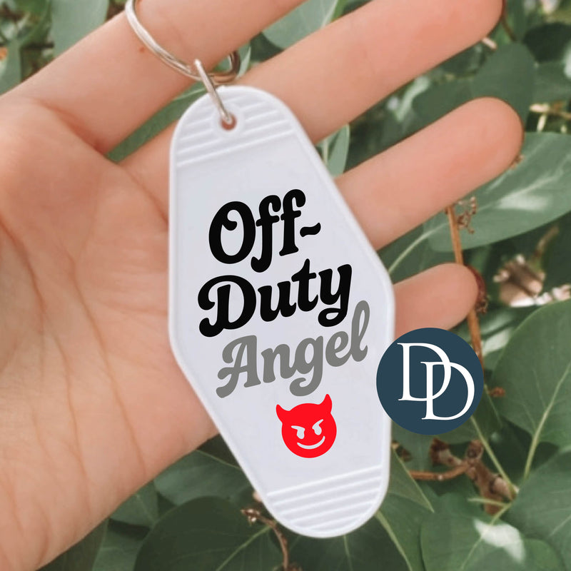 Off Duty Angel *Motel Keychain UV DTF Decal*