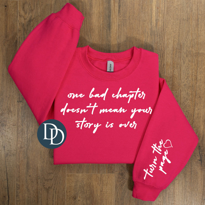 One Bad Chapter with Sleeve Print (White Ink) *Screen Print Transfer*