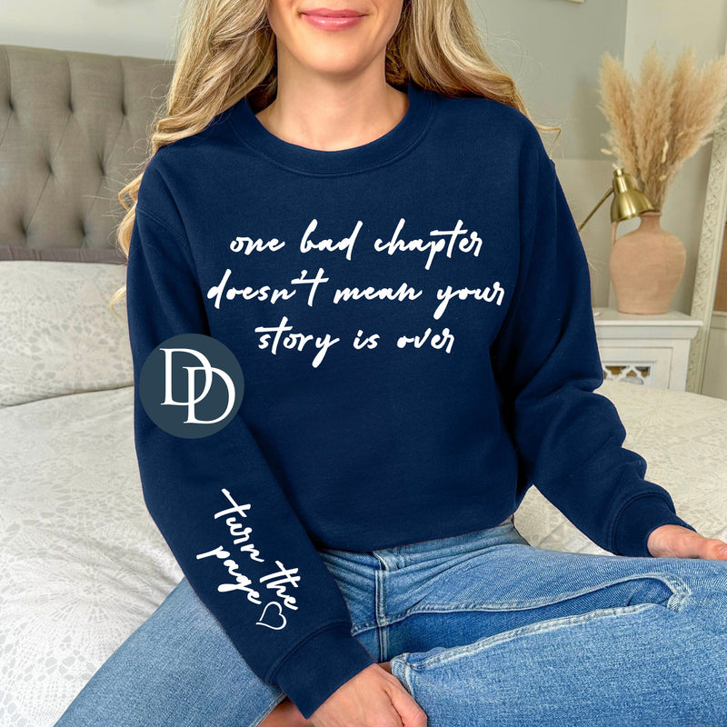 One Bad Chapter with Sleeve Print (White Ink) *Screen Print Transfer*