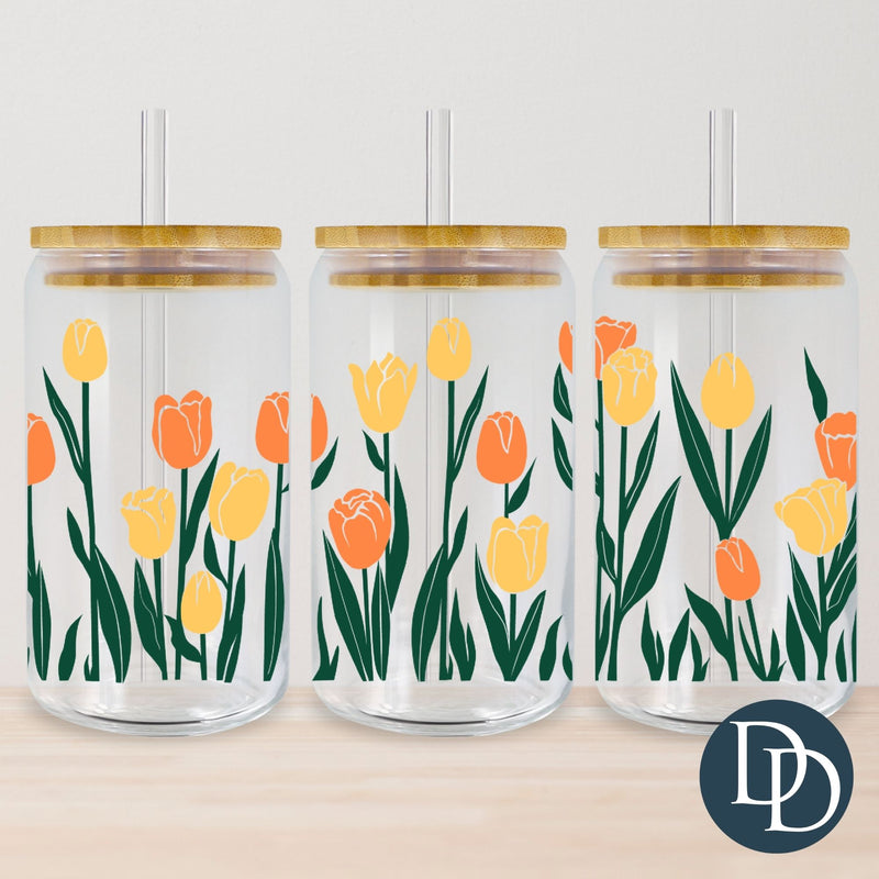 Orange Yellow Tulips Field *UV DTF Cup Wrap*